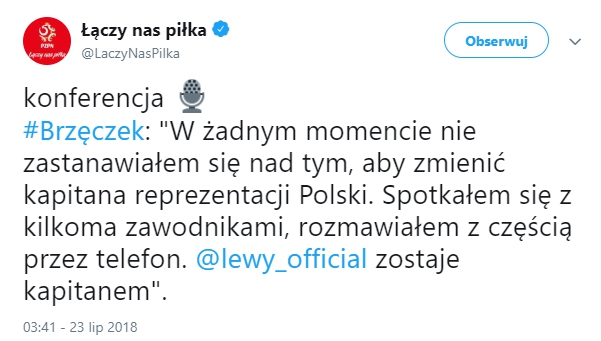 Jerzy Brzęczek zdradził, kto będzie kapitanem reprezentacji!